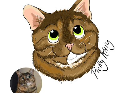 Cartooning Pets - Pretty Kitty caricature cartoon cartooning cat cats digital art illustration illustrations pets portrait