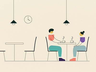 Coffee bar cafe coffee coffee cup couples design flat flat illustration human illustration people
