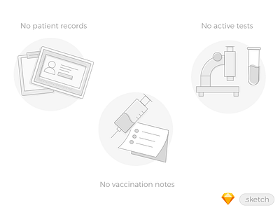 Empty State Illustrations for Medical [Free sketch file] empty free illustration medical patient records sketch state vaccination