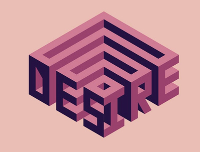Desire - Isometric Lettering art design flat graphic design illustration illustrator isometric isometry lettering minimal typography vector