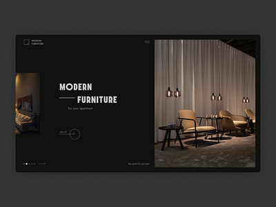 First Screen Design | Modern Furniture Web-site dark design firstscreen furniture modern ui ux webdesign