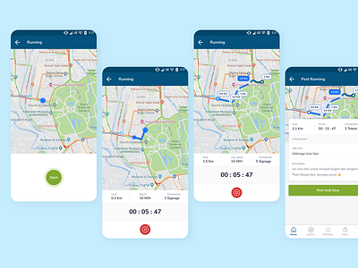 Bogor City of Runners App Concept: Running flow