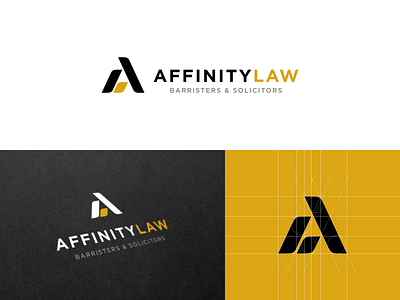 Affinity Law Logo affinity brand branding business canada consultant corporate creative finance graphic design identity insurance islamic law law logo logo rebranding simple yellow
