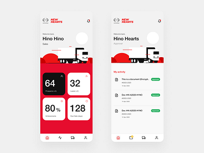 HINO New Hearts Concept android application community concept crm dribbble exploration hino indonesia ios jakarta japan mobile mobile app mobile design truck ui user experience user interface ux