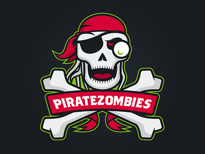 PirateZombies fantasy football illustration logo pirate zombie