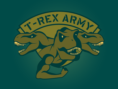 T-Rex Army army badge dinosaurs fantasy football green illustration logo t rex