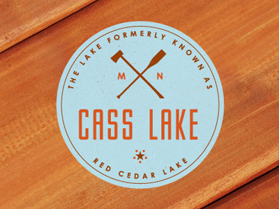 Cass Lake lake logo minnesota wood