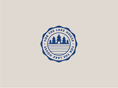 For The Lake House badge camp circle lake logo trees