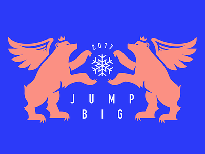 Polar Plunge bear heraldry illustration jump polar polar bear polar plunge snowflake