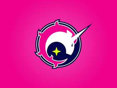 Unicorn Badge 1 badge circle pink soccer sports star unicorn