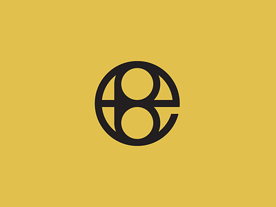 eb black circle gold icon letters monogram