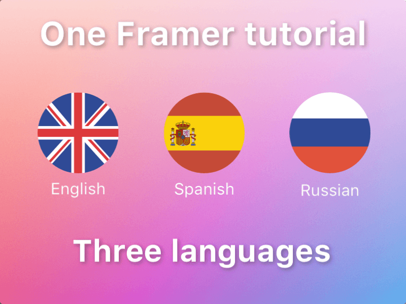 One Framer tutorial - Three languages