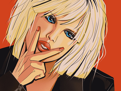 Love(portrait) blondie fashion illustration girl illustration portrait procreate red redlips rock