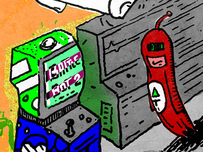 Arcade Ghost Bot arcade photoshop sharpie