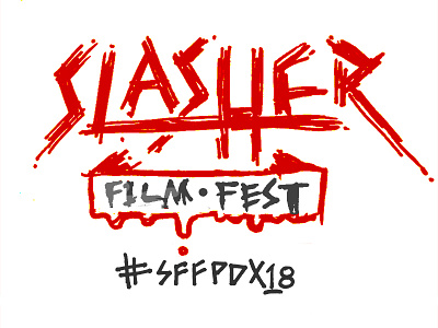 Slasher Film Fest Logo Concept black blood concept fest film gore horror logo movie red sharpie slasher
