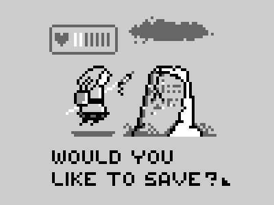 Would You Like to Save? bit eight fantasy game pixel retro rock save shield video