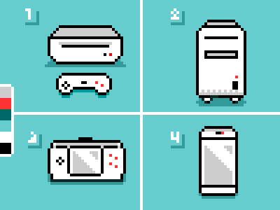 Gaming Devices Icons bit device gamer gaming icon pixel retro
