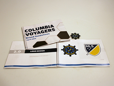 Columbia Voyagers Branding Guidelines book branding guide logo mark mls soccer