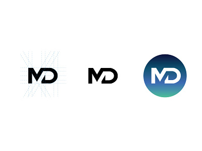 MD logo brand branding design gradient logo mark md personal