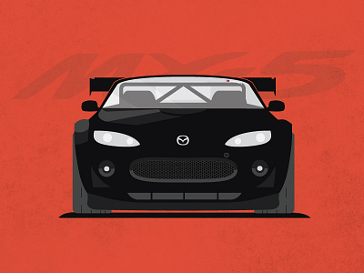 MX5 automotive car illustration mazda miata mx5 race roadster zoom