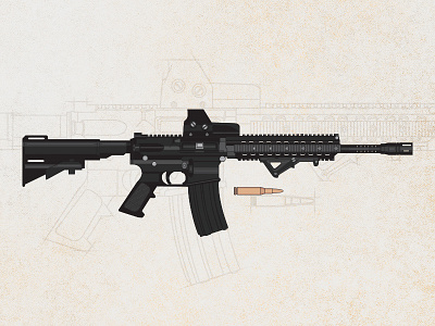 AR-15 america ar 15 blueprint design gun illustration rifle usa weapon