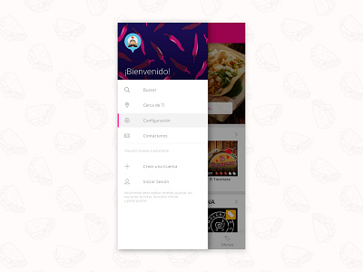 Side Menu android app feed food home ios iphone menu mobile side ui ux