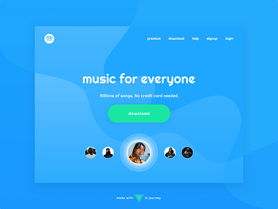 Spotify Landing Page [concept] blue hip hop illustrator landing page. music spotify uid uxd web page