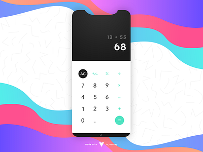 Calculator calculator colorful minimal mobile app pattern wave