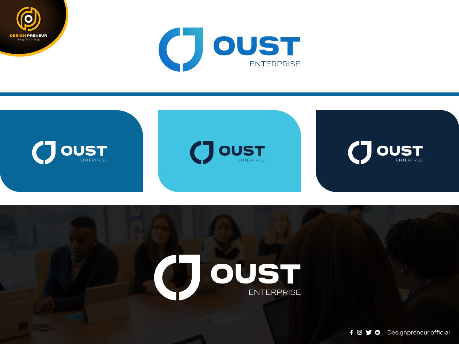 OUST Enterprise Business Logo Designing by Design preneur official on