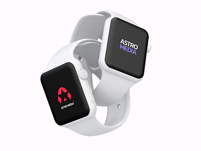 Astro Media a logo a star a star logo apple watch astro media branding logo logo design mockup smartwatch