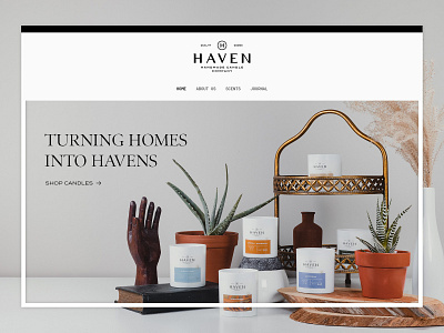 Haven Candle Co. | Website candle candles divi divi theme haven press site site design web web design website design word wordpress