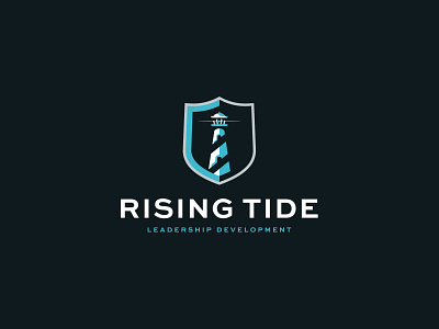 Rising Tide Leadership Development | Brand Identity brand brand design branding consultant design leader leadership light light house logo logo design shield