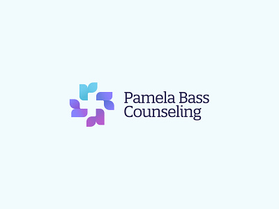 Pam Bass Counseling | Brand Identity bold brand branding care counseling cross design direction gradient health healthcare leaf logo logo design medical minimal religion simple spiritual therapy