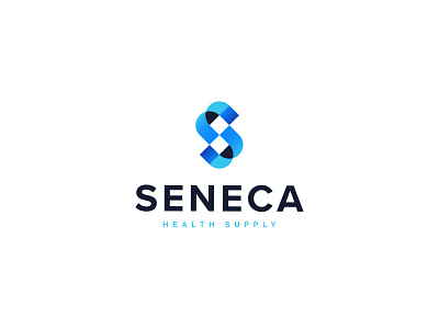 Seneca Health Supply | Unused Concept blue bold brand branding design equiptment geometric gradient health healthcare logo logo design minimal monogram s science scientific seneca simple supply