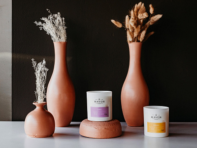 Haven | Spring 2021 brand design branding candle design handmade label labels logo minimal packaging photography product simple spring