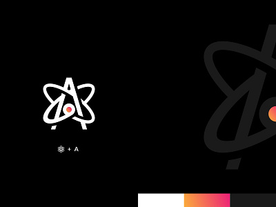 A + Fusion Logo a a logo branding fusion gradient logo rings science