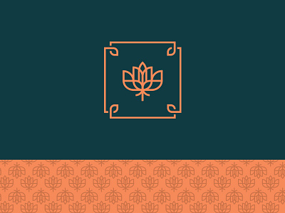 Lotus Logo Concept border brand branding design icon logo lotus minimal monoline pattern