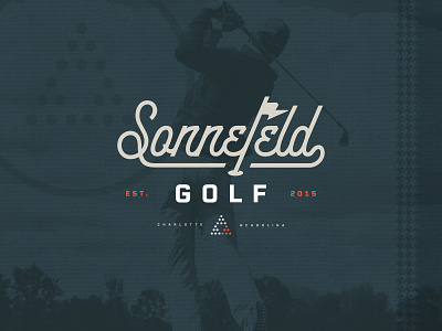 Sonnefeld Golf Concept brand branding concept design flag golf logo pole retro script swing triangle type typography