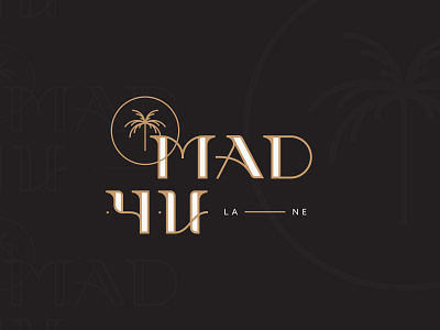 MAD.4.U Logo Concept art branding classic deco design logo palm swim tree vintage wear