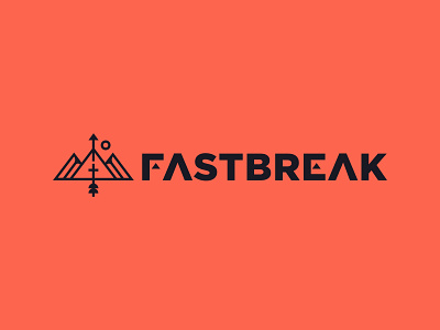 Fastbreak Logo arrow bold brand cross cru design logo minimal monoline mountain simple sun triangle