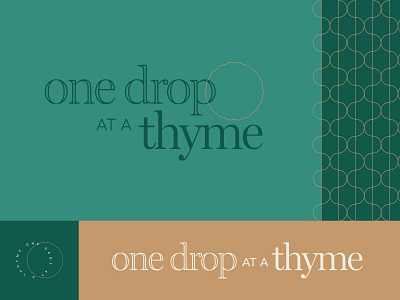 One Drop at a Thyme- WIP brand branding classic design drop elegant essential gold logo mark minimal oil oils pattern serif word word mark