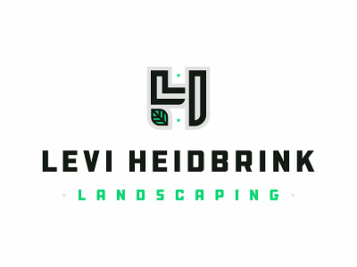 LH Landscaping Logo bold brand branding design h l land landscaping leaf lockup logo logo design minimal modern monogram scaping star