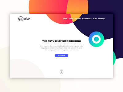 Milo Super Theme Hero Section bold build builder color deisgn divi gradient hero press shape shapes site tech theme web web design website word wordpress