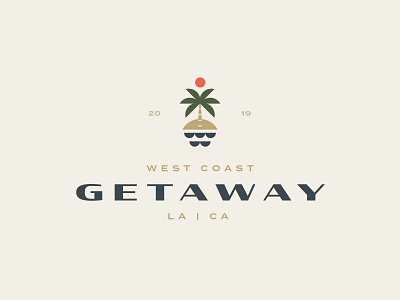 West Coast Getaway Shirt Design apparel coast design geometric palm palm tree shirt shirt design simple sun water west west coast