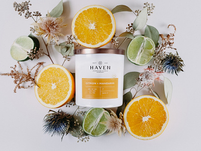 Haven Candle Co. | Branding brand brand identity branding candle clean h haven logo logo design mark modern package design packaging product photography simple word wordmark