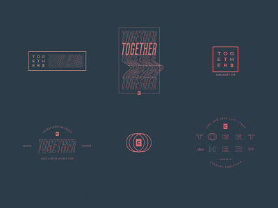 TOGETHER | Unused Concepts calvary church design gradient lock lockup ministry modern outline t-shirt t-shirt design text together tshirt type up warp wave