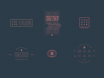 TOGETHER | Unused Concepts calvary church design gradient lock lockup ministry modern outline t shirt t shirt design text together tshirt type up warp wave