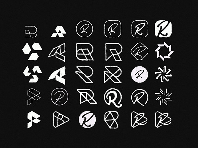 R Logos bold brand branding design geometric icon ipad logo logo design logo sketches mark procreate procreate app r simple sketch