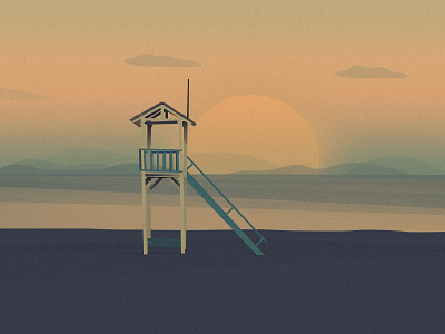 Illustration-Lonely illustration lonely nature sea sun
