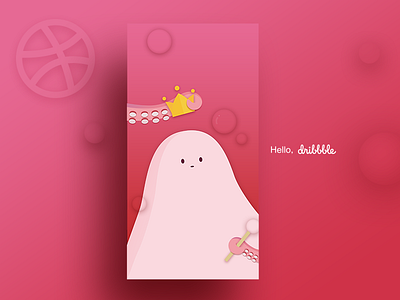 Hello dribbble first hello dribbble pink shotmonsteroctopusillustration